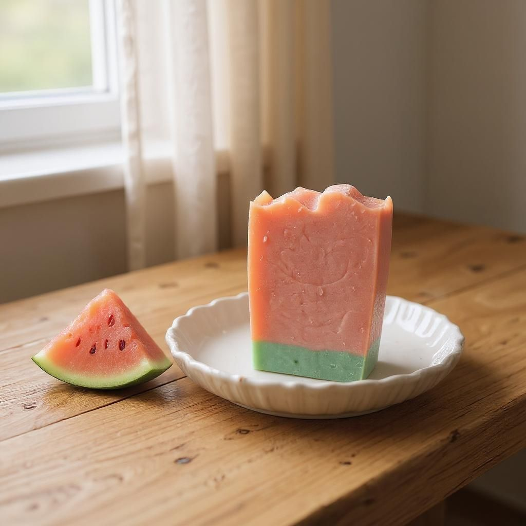 Watermelon Sugar Tallow Soap with Goat Milk & Oats – Juicy Summer Bar Available 8/3