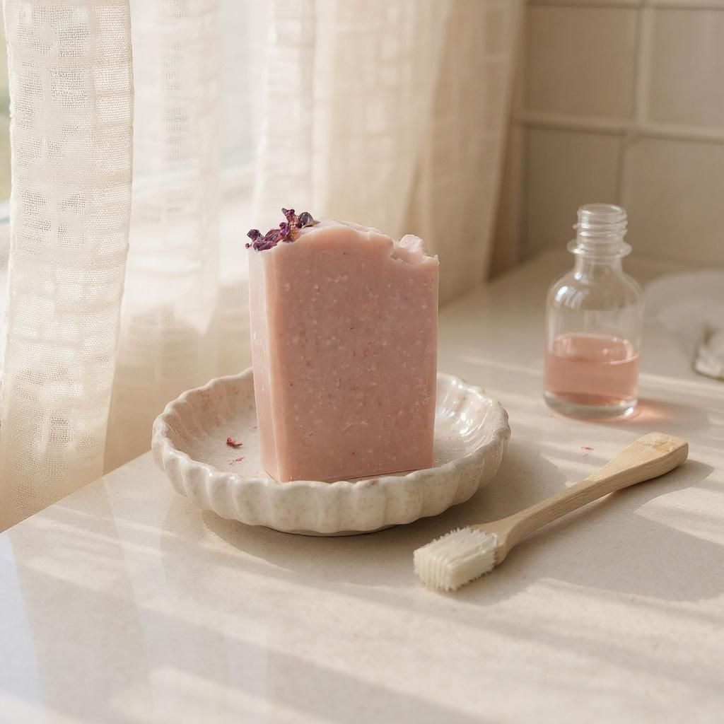 Rose Tallow Soap with Goat Milk & Oats – Classic Floral Bar - Available 8/1