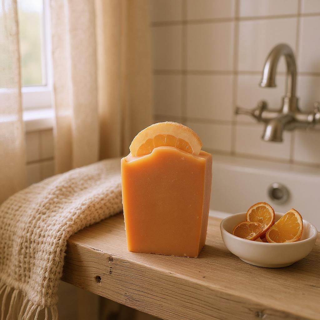 Orange & Bergamot Tallow Soap with Goat Milk & Oats – Bright Citrus Bar