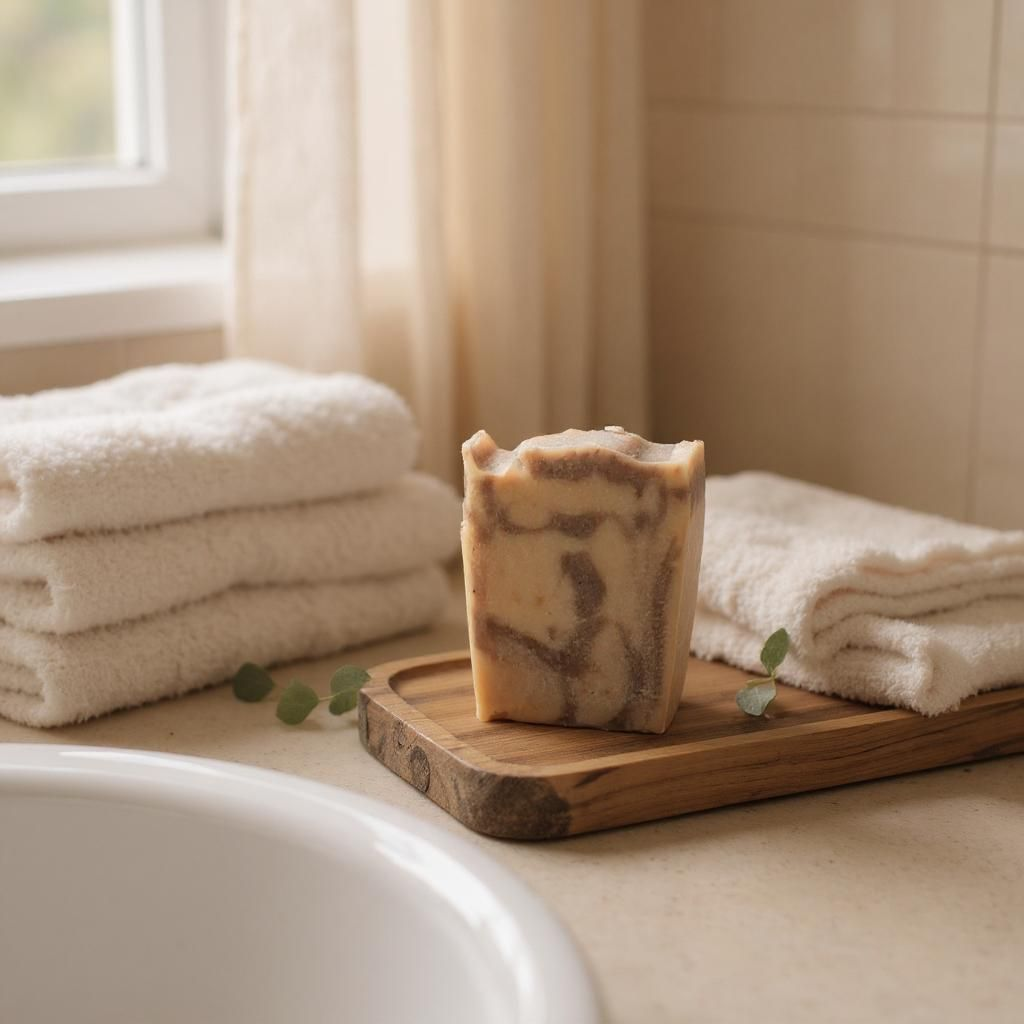 Hickory & Suede Tallow Soap with Goat Milk & Oats – Smoky Leather Scent - Available 8/5